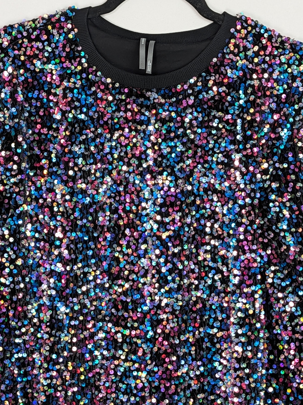 Anthropologie Sparkling Multicolor Sequin Sweatshirt Mini Dress - Picture 8 of 15